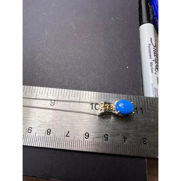 Ceruleite pendant sterling silver necklace - Picture 7 of 11